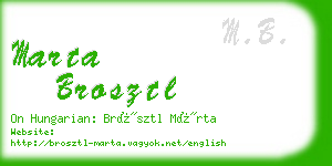 marta brosztl business card